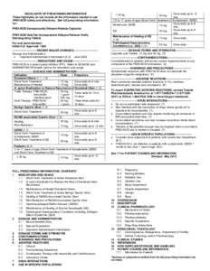 HIGHLIGHTS OF PRESCRIBING INFORMATION These highlights do not include all the information needed to use PREVACID safely and effectively. See full prescribing information for: PREVACID (lansoprazole) Delayed-Release Capsu