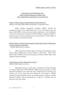 WTSDC Paper No[removed][removed]Progress Report of the 19th Meeting of the District Facilities Management Committee under Wong Tai Sin District Council held on 18 November 2014