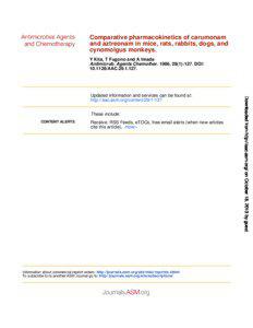 Comparative pharmacokinetics of carumonam and aztreonam in mice, rats, rabbits, dogs, and cynomolgus monkeys.