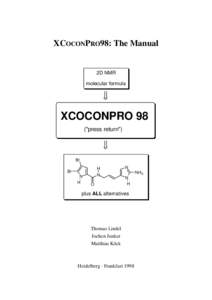 XCOCONPRO98: The Manual  2D NMR molecular formula  XCOCONPRO 98