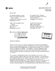 Mellon Financial Corporation Michael E. Bleier General Counsel July 26, 2004 Ms. Jennifer J. Johnson, Secretary