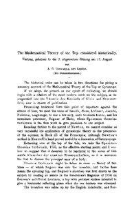 The Mathematical Theory of the Top considered historically. Vortrag, gehalten in der 2. allgemeinen Sitzung am 11. August von