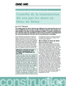 Contrôle de la transmission du son par les murs en blocs de béton