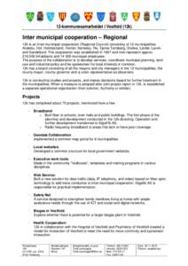 12-kommunesamarbeidet i Vestfold (12k)  Inter municipal cooperation – Regional 12k is an inter-municipal cooperation (Regional Council) consisting of 12 municipalities: Andebu, Hof, Holmestrand, Horten, Nøtterøy, Re,