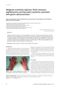 Case report  Malignant acanthosis nigricans, florid cutaneous