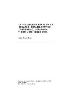 LA SOCIABILIDAD RURAL EN LA COMARCA ARRATIA-NERVION: CONTINUIDAD, JERARQUIA