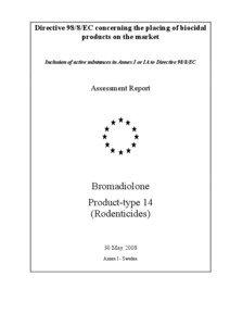 Directive 98/8/EC concerning the placing of biocidal products on the market Inclusion of active substances in Annex I or IA to Directive 98/8/EC