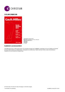 TITELINFORMATION  Gault&Millau Schweiz 2014