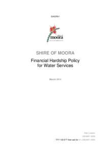 SHIRE OF MOORA FINANCIAL HARDSHIP POLICY