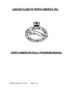 (Proposed) Jaguar Clubs of North America Rally Program Rule B ook