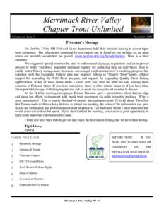 Merrimack River Valley Chapter Trout Unlimited Volume xvi Issue 3 November 2007