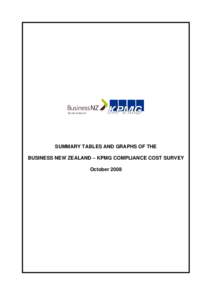 SUMMARY TABLES AND GRAPHS OF THE BUSINESS NEW ZEALAND – KPMG COMPLIANCE COST SURVEY October 2008 CONTENTS Section