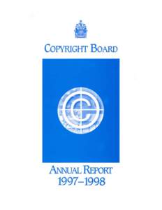 Copyright Board Canada Commission du droit d’auteur Canada CANADA