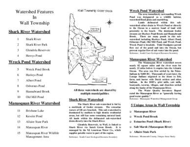 Wreck Pond Watershed  Watershed Features In Wall Township