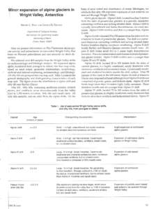 Minor expansion of alpine glaciers in Wright Valley, Antarctica BRENDA L. HALL AND GEORGE H. DENTON Department of Geological Sciences and Inst it utefor Quaternary Studies