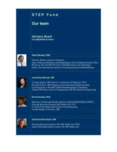 STEP Fund  Our team Advisory Board (in alphabetical order)