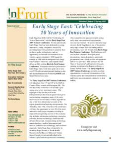 ™ The Quarterly Newsletter of: The Delaware Innovation Fund, Innovation Ventures & Early Stage East  Volume 2, Issue 2, Spring 2007