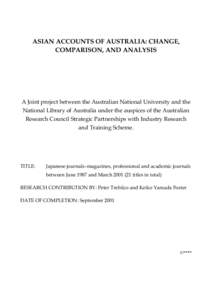ASIAN ACCOUNTS OF AUSTRALIA: CHANGE, COMPARISON, AND ANALYSIS