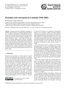 Nat. Hazards Earth Syst. Sci., 11, 1875–1883, 2011 www.nat-hazards-earth-syst-sci.net[removed]doi:[removed]nhess[removed] © Author(s[removed]CC Attribution 3.0 License.  Natural Hazards