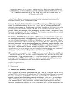 Injection well / Water pollution / Resource Conservation and Recovery Act / Earth / Hazardous waste / United States Environmental Protection Agency / Oil well / Technology / Volcanic Explosivity Index / Environment / Drinking water / Hydrology