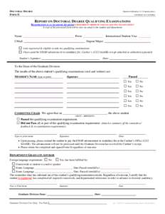 DOCTORAL DEGREE FORM II GRADUATE DIVISION, 3117 CHEADLE HALL UNIVERSITY OF CALIFORNIA