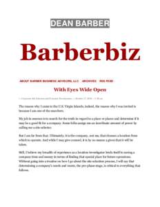 DEAN BARBER  Barberbiz ABOUT BARBER BUSINESS ADVISORS, LLC  ARCHIVES