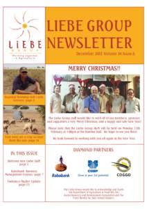 LIEBE GROUP NEWSLETTER December 2011 Volume 14 Issue 8  Regional Roundup with Liebe