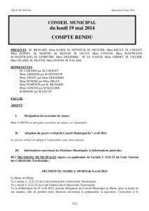 compte rendu Conseil du 19 mai 2014