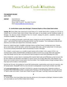 FOR IMMEDIATE RELEASE June 4, 2014 CONTACT: David DeDecker Communications Director