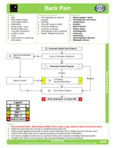 Back Pain History Age Past medical history Past surgical history Medications