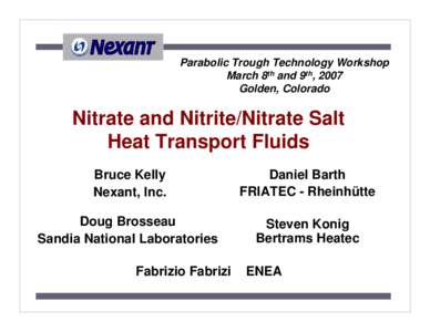 Nitrate and Nitrite/Nitrate Salt Heat Transport Fluids