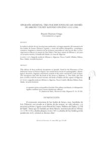 EPIGRAFÍA MEDIEVAL: TRES INSCRIPCIONES DE SAN ANDRÉS DE ARROYO Y EL REY ALFONSO ONCENO[removed]Ricardo Martínez Ortega