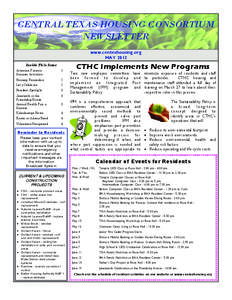 CENTRAL TEXAS HOUSING CONSORTIUM NEWSLETTER www.centexhousing.org