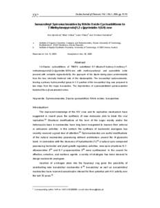 JJC  Jordan Journal of Chemistry Vol. 1 No.2, 2006, ppIsoxazolinyl Spironucleosides by Nitrile Oxide Cycloadditions to 7-Methylenepyrrolo[1,2-c]pyrimidin-1(5H)-one