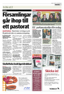 NORRAN · måNdAg 21 NOvembeR[removed]nyheter · 11 LokaLt KYRKAN