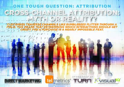O N E T O U G H Q U E S T I O N : AT T R I B U T I O N  CROSS-CHANNEL ATTRIBUTION: MYTH OR REALITY? CUSTOMERS TRAVERSE CHANNELS LIKE BUMBLEBEES FLITTER THROUGH A FIELD; THIS MEANS THAT DETERMINING WHICH INTERACTIONS SHOU
