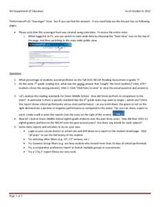 NH Department of Education  As of October 4, 2012 PerformancePLUS “Scavenger” Hunt. See if you can find the answers. If you need help see the Answer Key on following pages.