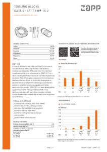 TOOLING ALLOYS DATA SHEET CPM ® 15 V ZAPP IS CERTIFIED TO ISO 9001