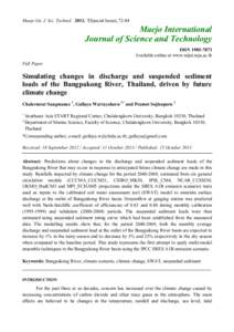 Maejo Int. J. Sci. Technol. 2013, 7(Special Issue), Maejo International Journal of Science and Technology ISSNAvailable online at www.mijst.mju.ac.th