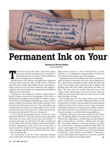 U.S. Army/Staff Sgt. Stephanie van Geete  Permanent Ink on Your Stories by Dennis Steele Senior Staff Writer