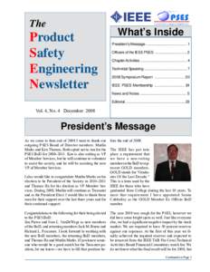 The  Product Safety Engineering Newsletter