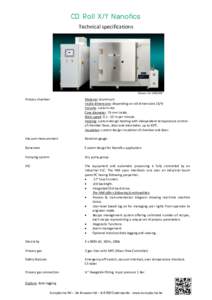 CD Roll X/Y Nanofics Technical specifications Picture: CDProcess chamber