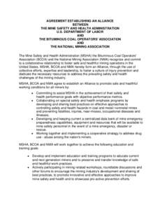 Safety / National Mining Association / Sago Mine disaster / Robert E. Murray / Mining / Mine Safety and Health Administration / Safety engineering