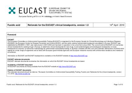 Rationale for the EUCAST clinical breakpoints