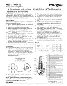 Model PV-PRD  ® Pressure Reducing Valve