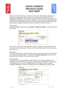 ABI/Inform Global - help sheet