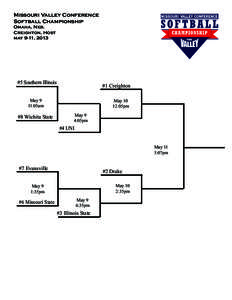 Missouri Valley Conference Softball Championship Omaha, Neb. Creighton, Host may 9-11, 2013