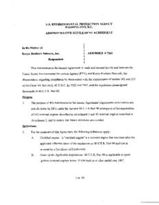 EPA--Karya Brothers Settlement Agreement