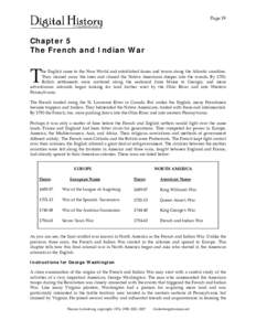 Page 19  Chapter 5 The French and Indian War  T 