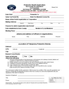 Fireworks Booth Application Kern County Fire Department Fire Prevention